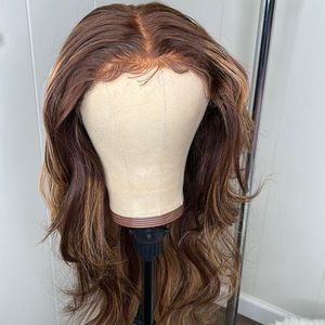 Closure highlight blonde wig